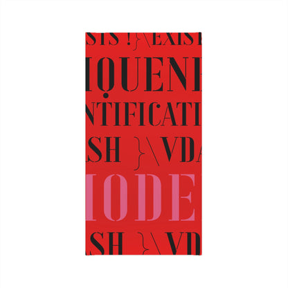 Genre Asthetic ⊢ ∃! ⊨ Lightweight Neck Gaiter — Bold Red Typographic Fashion Scarf