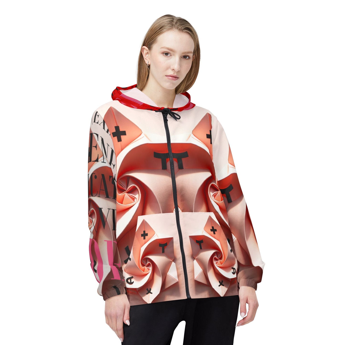 Genre Asthetic⊢ ∃! ⊨ Trendy Windbreaker Jacket with Artistic Design - Perfect for Casual Outings and Outdoor Adventures