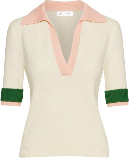 Color Block Polo Pullover