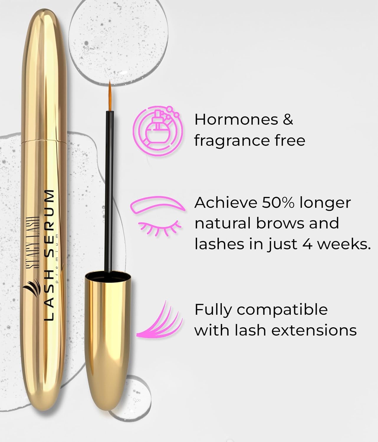Shampoo 100Ml Cleaning Kit of Eye Makeup Remover (Foam Cleanser) & Shampoo Brush & Mascara Brush Bundle with Eyelash Serum 5Ml for Lash Growth and Thickness