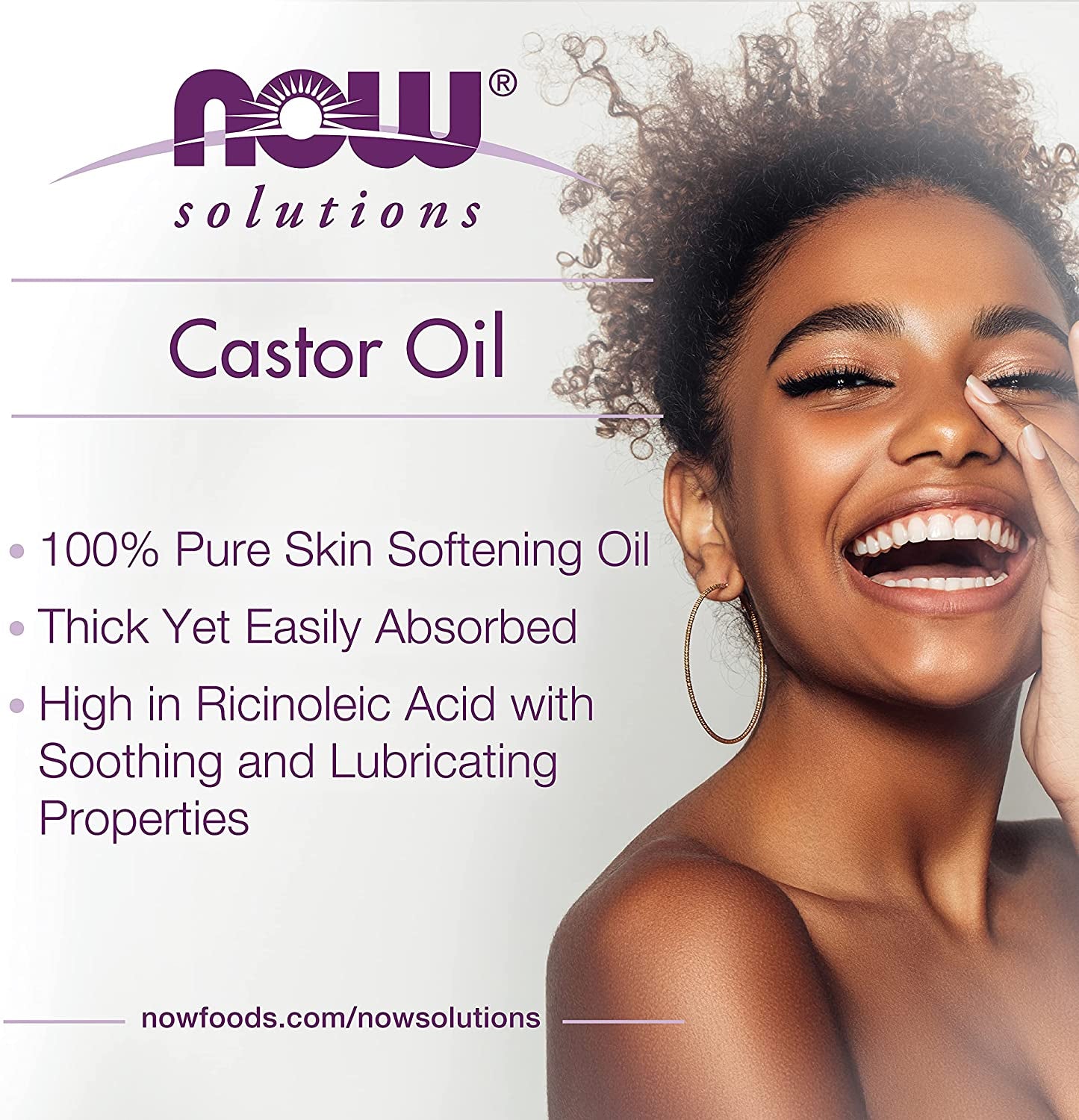 Solutions, Castor Oil, 100% Pure Versatile Skin Care, Multi-Purpose Skin Softener, 16-Ounce